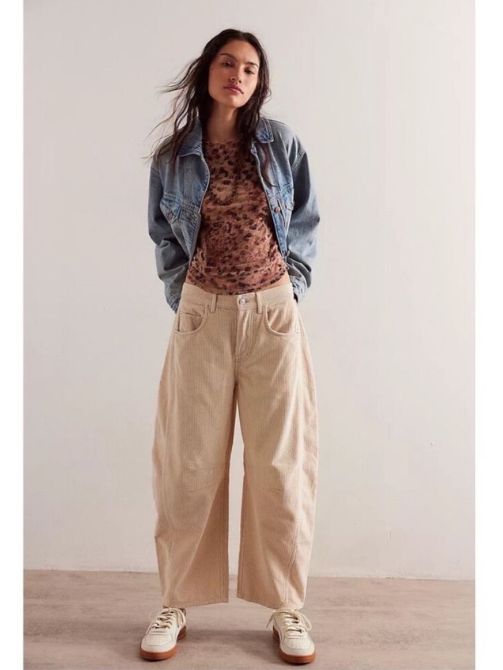 Free People We The Free World Good Luck Mid-Rise Cord Barrel Jeans